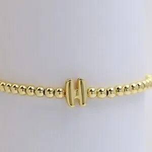 Gold Beaded Bubble Initial Bracelet (5100)